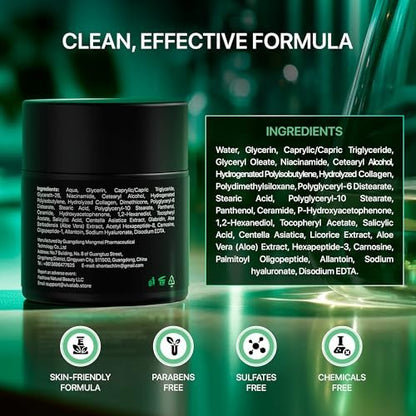 Viva Lab Men's Face Moisturizer Anti-Aging Cream - Lightweight After Shave Lotion with Niacinamide, Collagen & Ceramides - Day & Night Hydrating Skin Care, Fast-Absorbing Non-Greasy 1.85 oz
