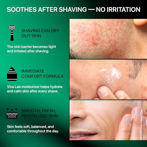 Viva Lab Men's Face Moisturizer Anti-Aging Cream - Lightweight After Shave Lotion with Niacinamide, Collagen & Ceramides - Day & Night Hydrating Skin Care, Fast-Absorbing Non-Greasy 1.85 oz - görsel 4