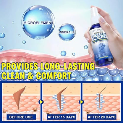 Piercing Aftercare Spray – Saline Solution for Ear, Belly & Nose Piercings, 2 Fl Oz