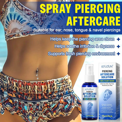 Piercing Aftercare Spray – Saline Solution for Ear, Belly & Nose Piercings, 2 Fl Oz