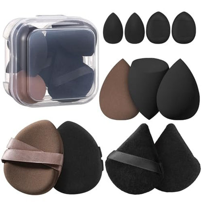 11-Piece Makeup Sponge Set: 5 Blending Sponges, 4 Cushion Puffs & 2 Powder Puffs for Flawless Foundation and Powder Application