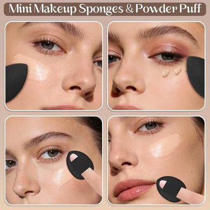 11-Piece Makeup Sponge Set: 5 Blending Sponges, 4 Cushion Puffs & 2 Powder Puffs for Flawless Foundation and Powder Application