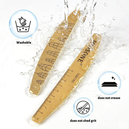 JODSONE Nail File and Buffer Set 5PCS - Double Sided Emery Boards 80/240 Grit, Reusable Nail Shine Polishing Sticks for Home Salon