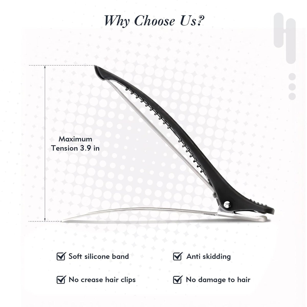 FEEHOPE 12 Pcs Professional Hair Sectioning Clips for Women - Anti-Slip No-Crease Duckbill Clips for Salon & Home Use with Silicone Band - görsel 7