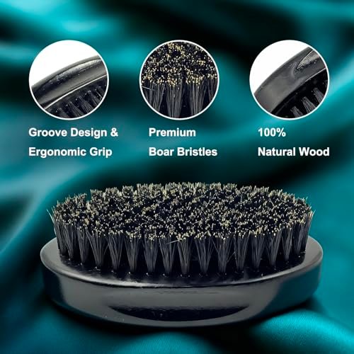 BilaliyMil 4.3 IN Natural Boar Bristle Beard Brush for Men – Premium Wooden Handle & Travel Size Mustache Grooming Tool - görsel 3