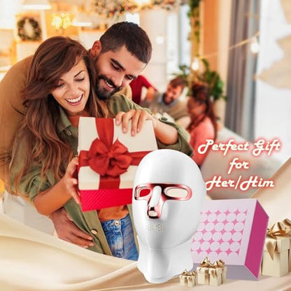 ONLUKY Red Light Therapy Mask for Face - Cordless LED Face Mask, USB-C Rechargeable, Infrared Light Therapy for Home, Work, Travel, Yoga, Sleep - Pink Avelisse