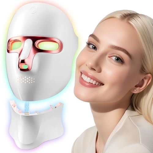 ONLUKY Red Light Therapy Mask for Face - Cordless LED Face Mask, USB-C Rechargeable, Infrared Light Therapy for Home, Work, Travel, Yoga, Sleep - Pink Avelisse