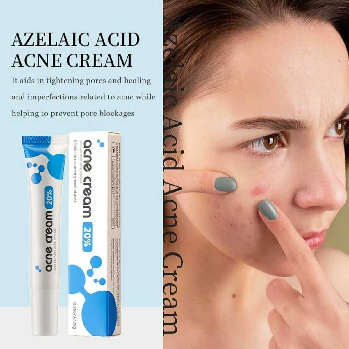 20% Azelaic Acid Cream with Hyaluronic Acid - Soothing Face Moisturizer for Redness, Acne, and Excess Oil - görsel 7