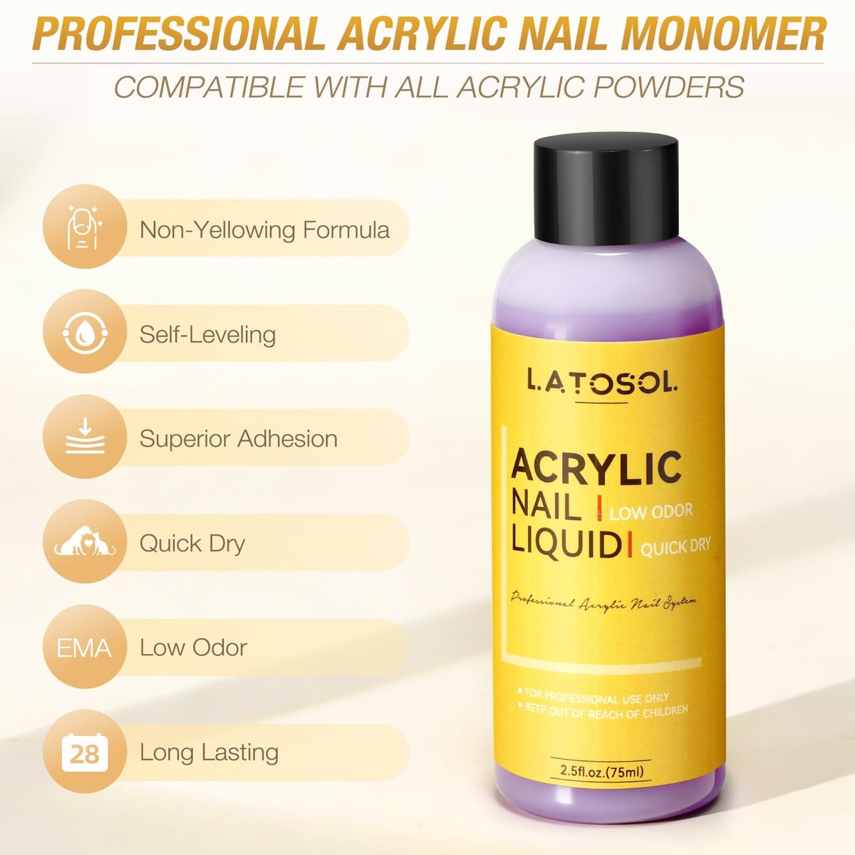Clear Acrylic Nail Kit - Quick Dry Long Lasting Acrylic Powder & Liquid Set with Kolinsky Brush, Nail Forms for Home DIY & Salon Professional Use Avelisse