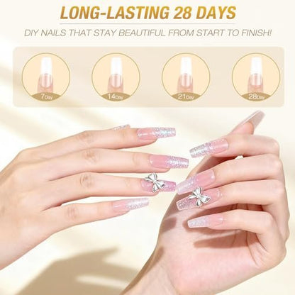 Clear Acrylic Nail Kit - Quick Dry Long Lasting Acrylic Powder & Liquid Set with Kolinsky Brush, Nail Forms for Home DIY & Salon Professional Use Avelisse