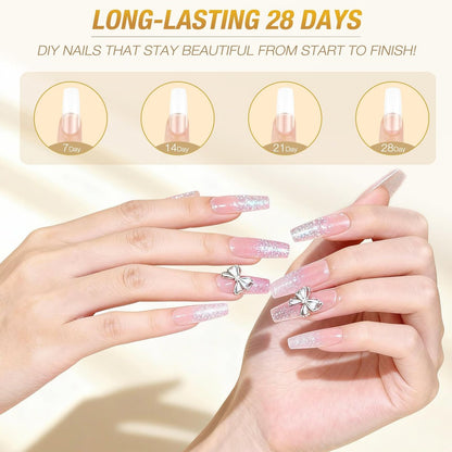 Clear Acrylic Nail Kit - Quick Dry Long Lasting Acrylic Powder & Liquid Set with Kolinsky Brush, Nail Forms for Home DIY & Salon Professional Use Avelisse