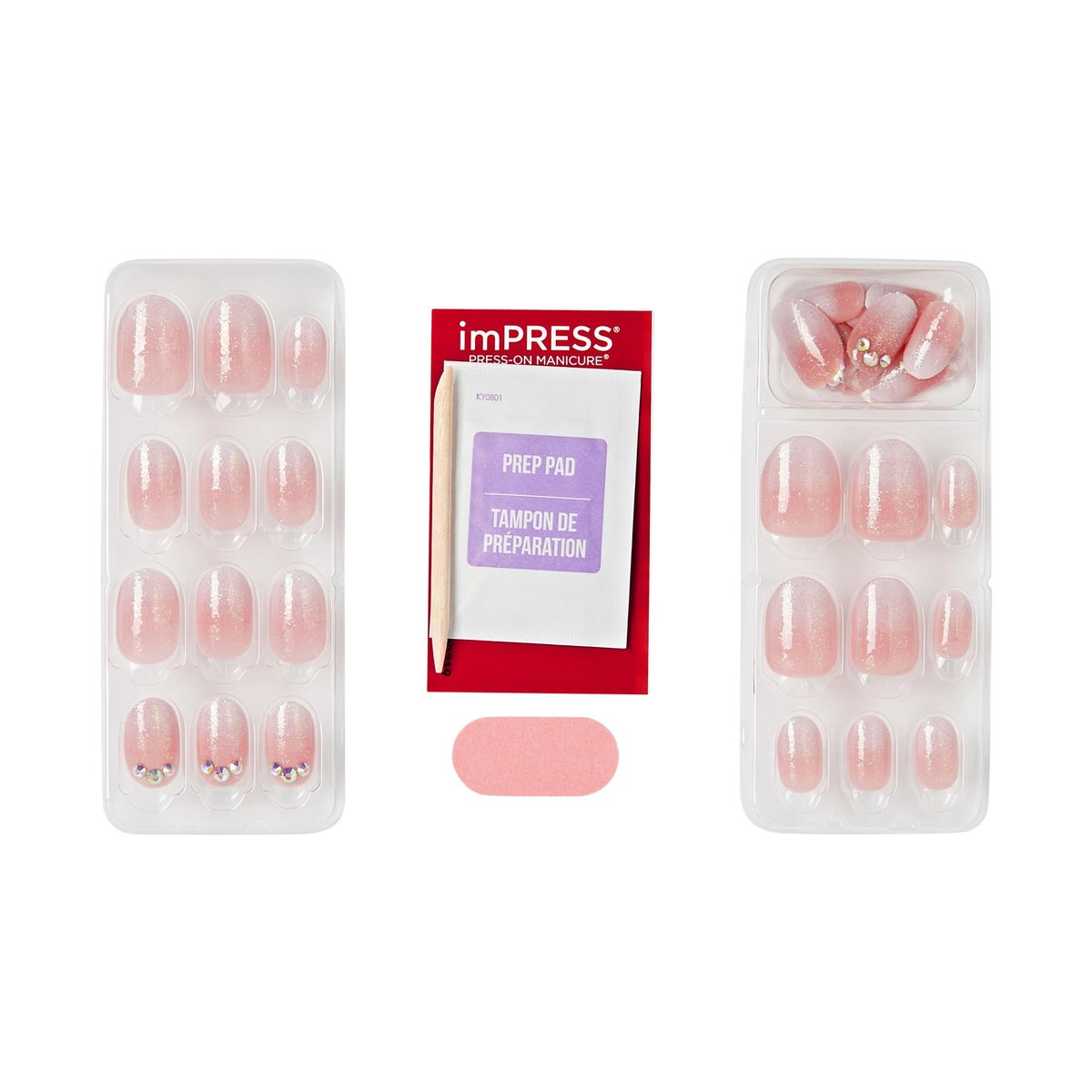 imPRESS Even Better No Glue Mani Press On Nails - Short Pink Oval Shape (30 Nails + Prep Pad + Stick + File) - görsel 7