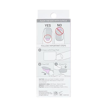 Kiss imPRESS No Glue Mani Press On Nails - By the River, Black, Medium Coffin Shape, 30 Nails