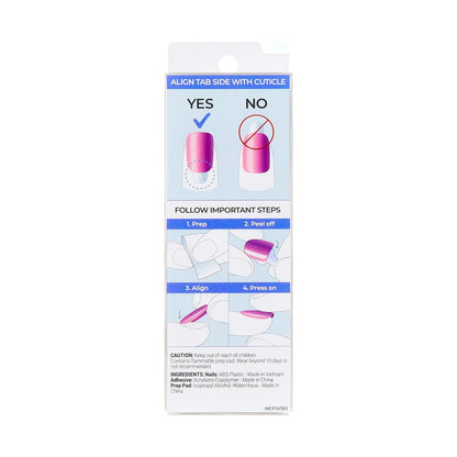 Kiss imPRESS No Glue Mani Press On Nails - ColorFX 'Diamond Drip' Pink - Short Oval Shape - 30 Nails