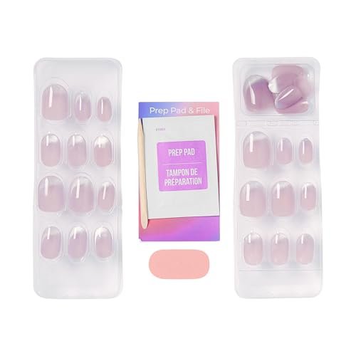 Kiss imPRESS No Glue Mani Press On Nails - ColorFX 'Diamond Drip' Pink - Short Oval Shape - 30 Nails - görsel 7