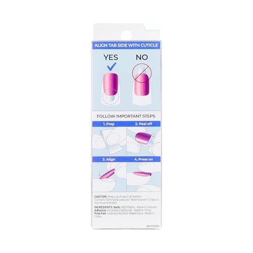 Kiss imPRESS No Glue Mani Press On Nails - ColorFX 'Diamond Drip' Pink - Short Oval Shape - 30 Nails - görsel 17