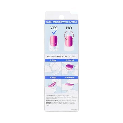 Kiss imPRESS No Glue Mani Press On Nails - ColorFX 'Diamond Drip' Pink - Short Oval Shape - 30 Nails