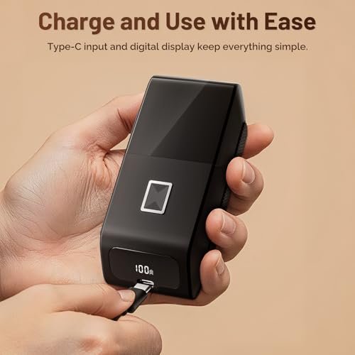 Sybler Portable Electric Razor for Men: Foil Shaver & Beard Trimmer with Dual-Action System, Floating Head, IPX7 Waterproof, Type C Fast Charge Avelisse
