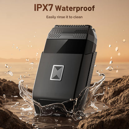 Sybler Portable Electric Razor for Men: Foil Shaver & Beard Trimmer with Dual-Action System, Floating Head, IPX7 Waterproof, Type C Fast Charge Avelisse