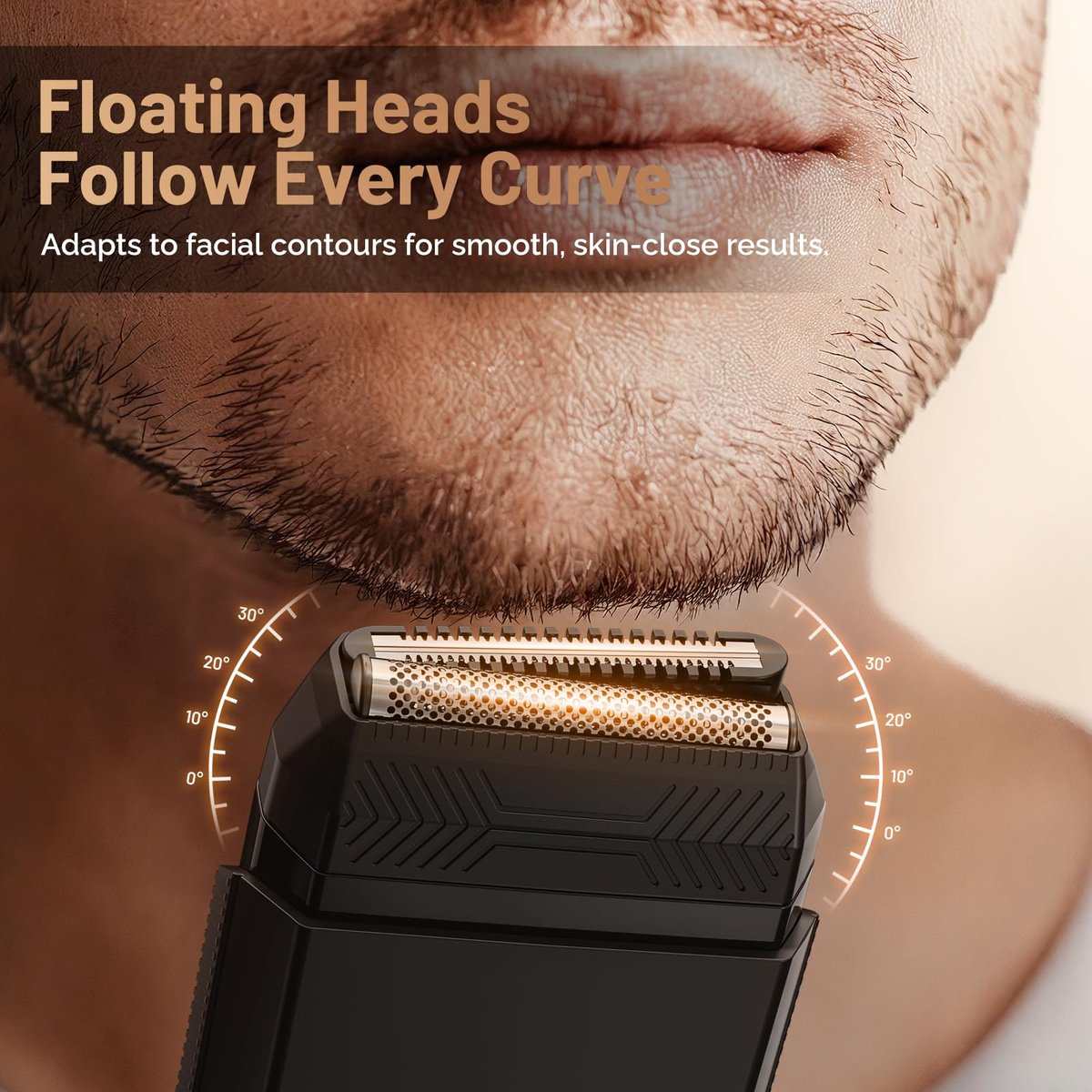 Sybler Portable Electric Razor for Men: Foil Shaver & Beard Trimmer with Dual-Action System, Floating Head, IPX7 Waterproof, Type C Fast Charge Avelisse