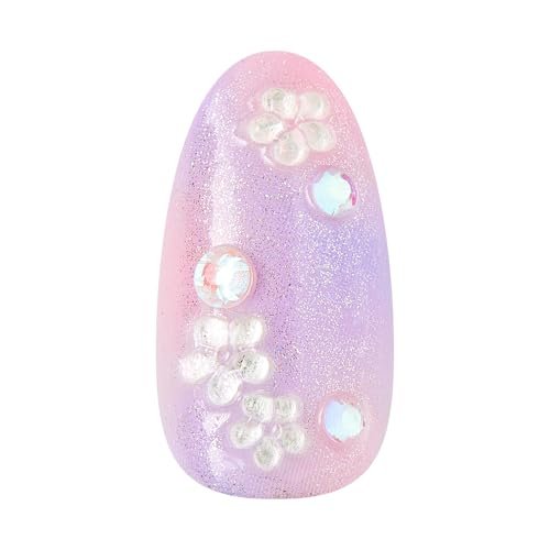 Kiss imPRESS No Glue Mani Press On Nails, 'Pick Me First' Design, Pink, Medium Oval, 30 Nails with Prep Pad, Stick & File Avelisse