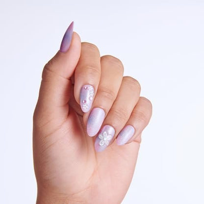 Kiss imPRESS No Glue Mani Press On Nails, 'Pick Me First' Design, Pink, Medium Oval, 30 Nails with Prep Pad, Stick & File Avelisse
