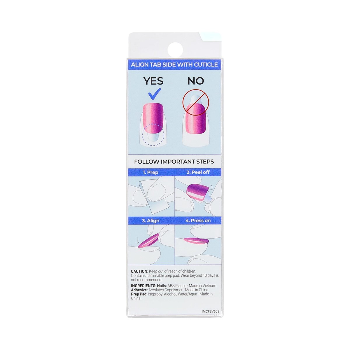 Kiss imPRESS ColorFX Velvet Romance No Glue Press On Nails - Short Purple Squoval - 30 Nails - görsel 17