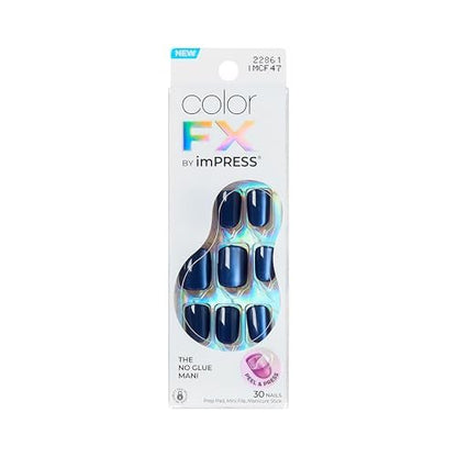 Kiss imPRESS ColorFX Velvet Romance No Glue Press On Nails - Short Purple Squoval - 30 Nails