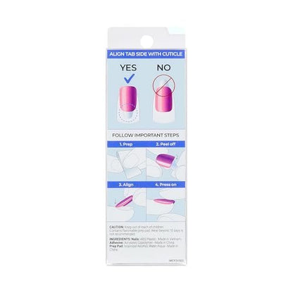 Kiss imPRESS ColorFX Velvet Romance No Glue Press On Nails - Short Purple Squoval - 30 Nails