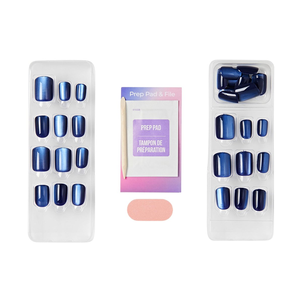 Kiss imPRESS ColorFX Velvet Romance No Glue Press On Nails - Short Purple Squoval - 30 Nails - görsel 7