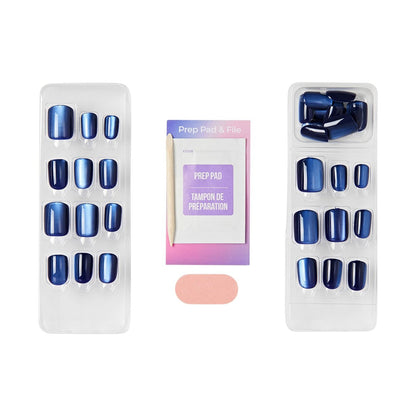 Kiss imPRESS ColorFX Velvet Romance No Glue Press On Nails - Short Purple Squoval - 30 Nails