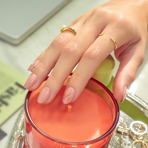 imPRESS Kiss Impress No Glue Mani Press On Nails - 'Close to You' Pink Short Oval Shape - 30 Nails with Prep Pad, File & Stick - görsel 6