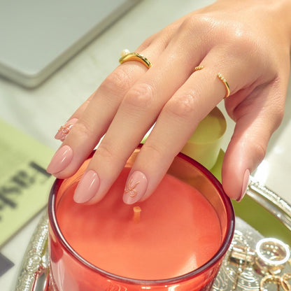 imPRESS Kiss Impress No Glue Mani Press On Nails - 'Close to You' Pink Short Oval Shape - 30 Nails with Prep Pad, File & Stick