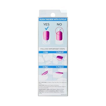 Kiss imPRESS ColorFX No Glue Press On Nails - Best Wishes, Black, Medium Oval (30 Nails + Tools)