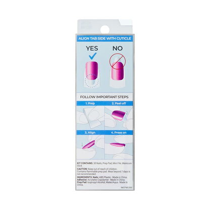 Kiss imPRESS ColorFX No Glue Press On Nails - Best Wishes, Black, Medium Oval (30 Nails + Tools)