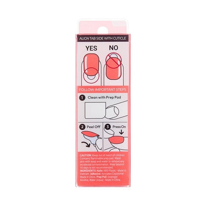Kiss imPRESS No Glue Mani Press On Nails - Happier Vibes Orange Short Squoval - 30 Nails with Prep Pad, Stick & File