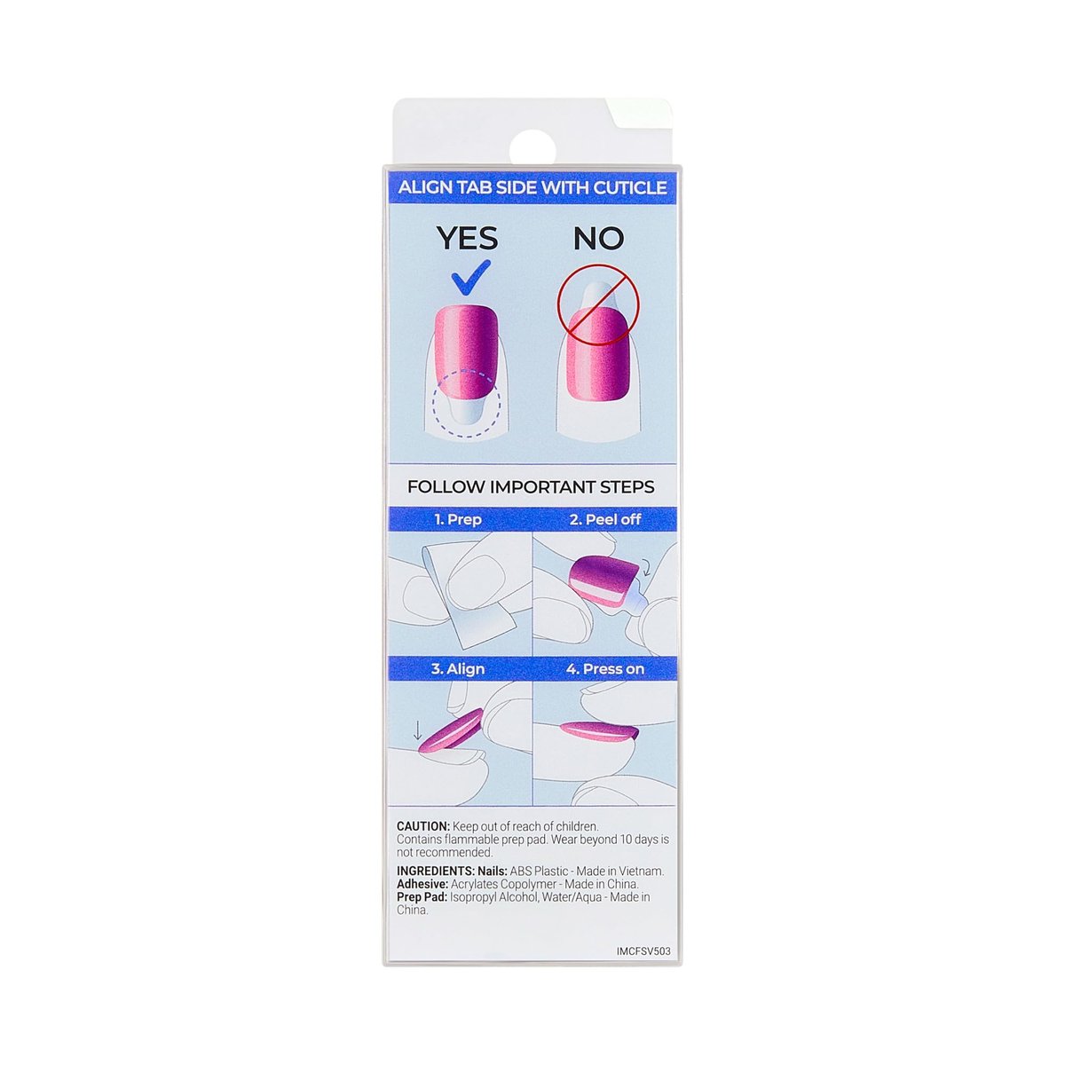 imPRESS ColorFX 'Boundless' Press On Nails - Short Pink Oval, No Glue Needed, 30 Nails - görsel 17