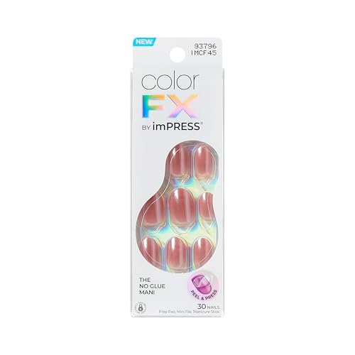 imPRESS ColorFX 'Boundless' Press On Nails - Short Pink Oval, No Glue Needed, 30 Nails - görsel 2