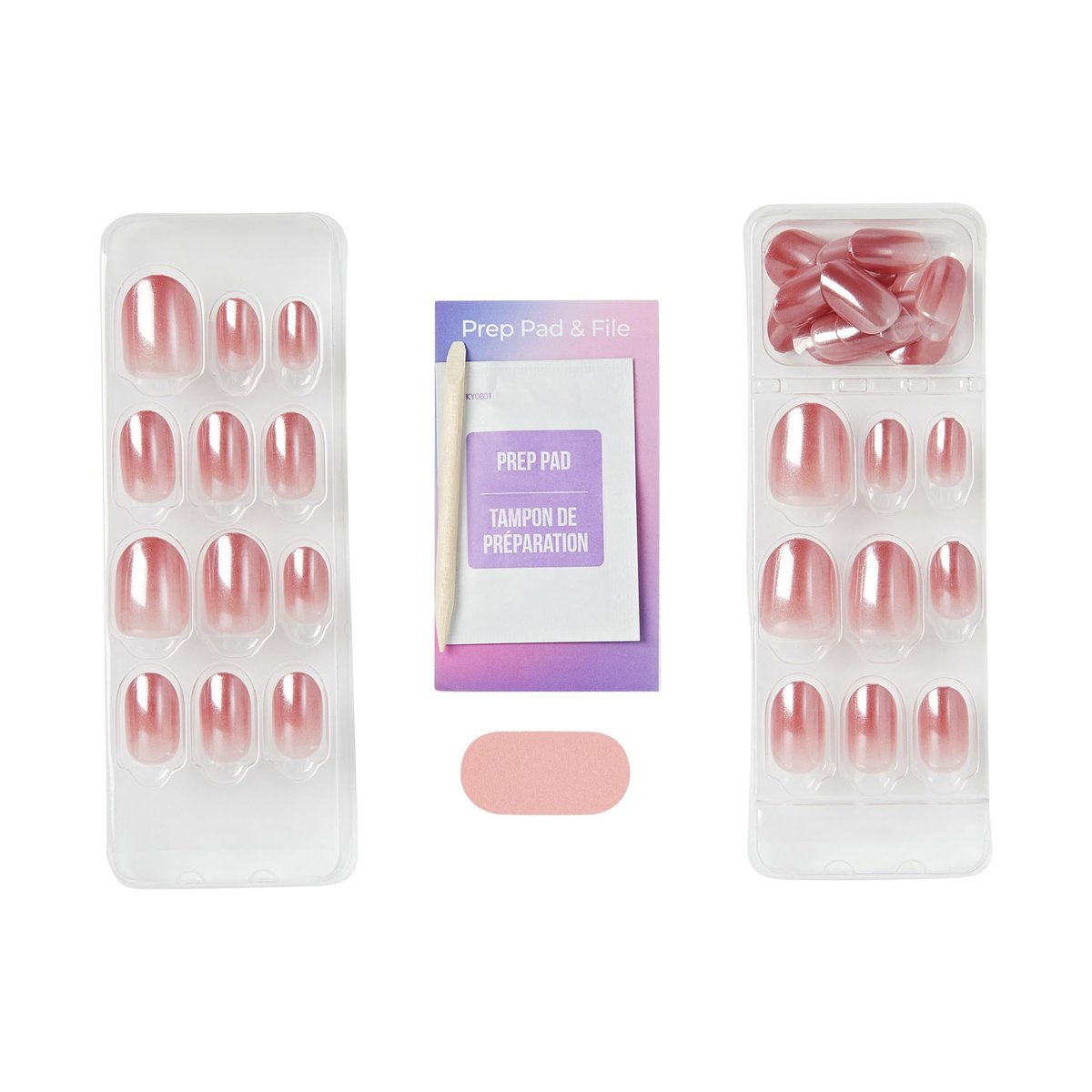 imPRESS ColorFX 'Boundless' Press On Nails - Short Pink Oval, No Glue Needed, 30 Nails - görsel 7