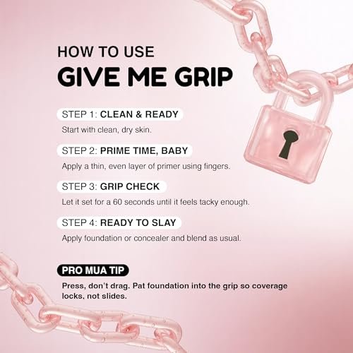 KimChi Chic Beauty Give Me Grip Gel Face Primer with PDRN, Niacinamide & Hyaluronic Acid - Hydrating Makeup Base for Long-Wear Hold, Smooth Luminous Finish, Korean Makeup Primer, 0.84 fl oz Avelisse