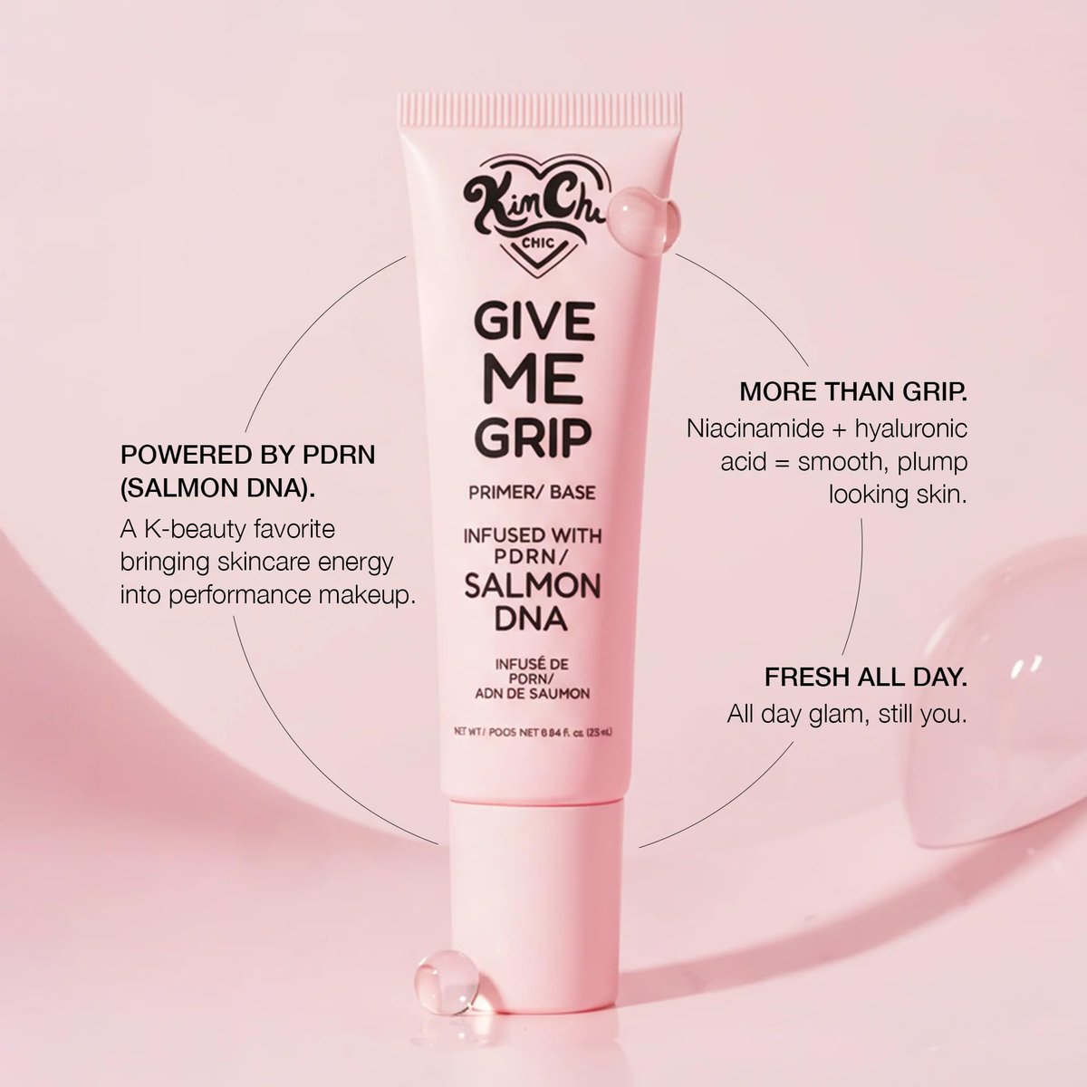 KimChi Chic Beauty Give Me Grip Gel Face Primer with PDRN, Niacinamide & Hyaluronic Acid - Hydrating Makeup Base for Long-Wear Hold, Smooth Luminous Finish, Korean Makeup Primer, 0.84 fl oz Avelisse