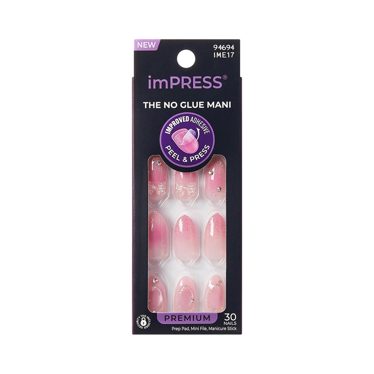 imPRESS Kiss Impress No Glue Mani Press On Nails - Venus Pink Medium Almond - 30 Nails Avelisse