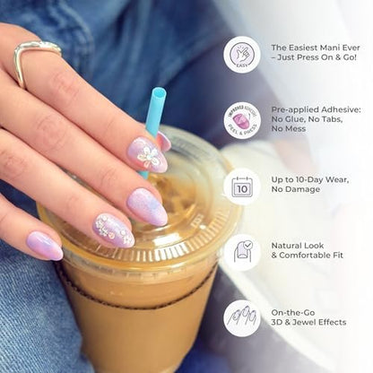 imPRESS Kiss Impress No Glue Mani Press On Nails - Venus Pink Medium Almond - 30 Nails Avelisse