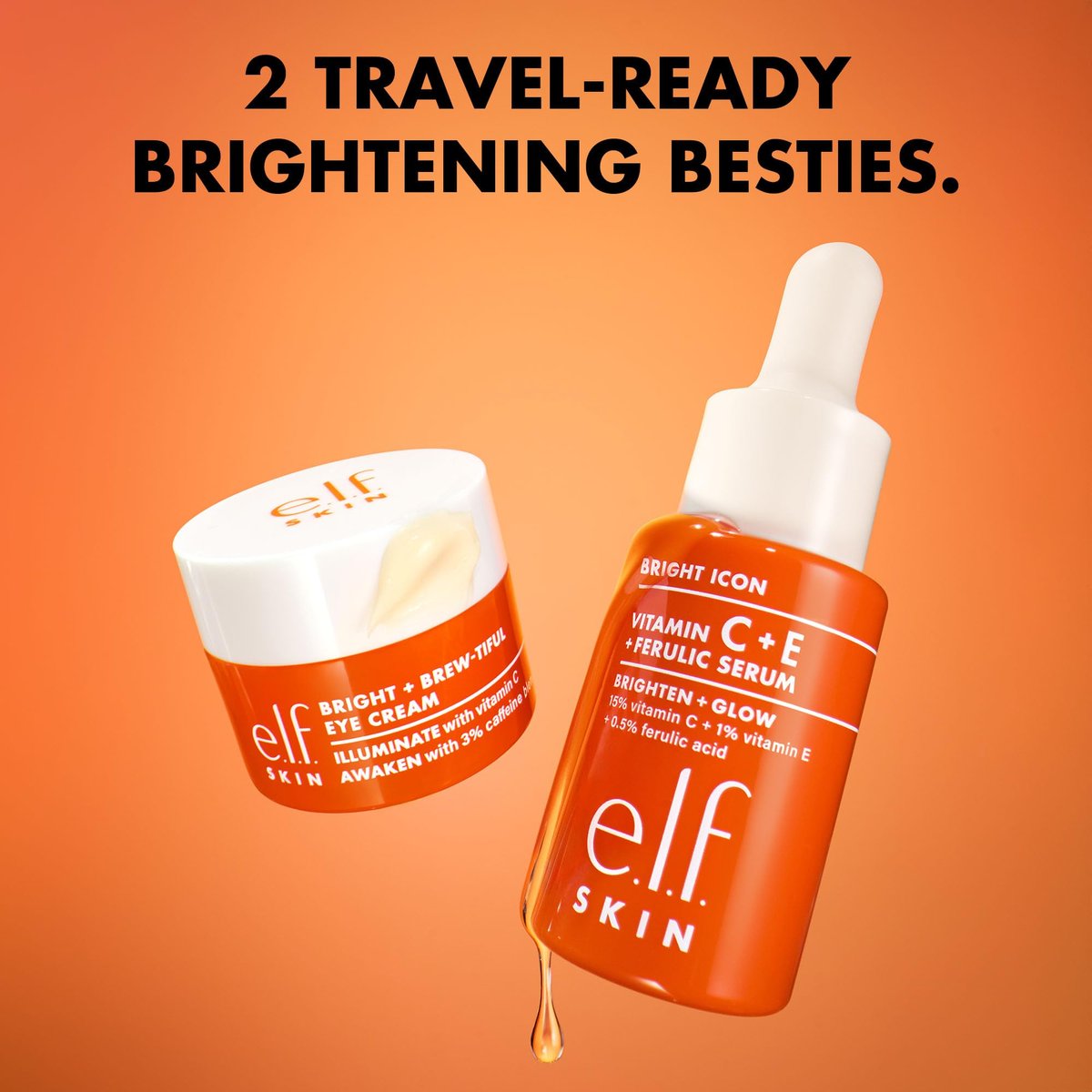 e.l.f. SKIN Brightest Besties Duo: Travel-Sized Brightening Face Serum & Vitamin C Eye Cream Set Avelisse
