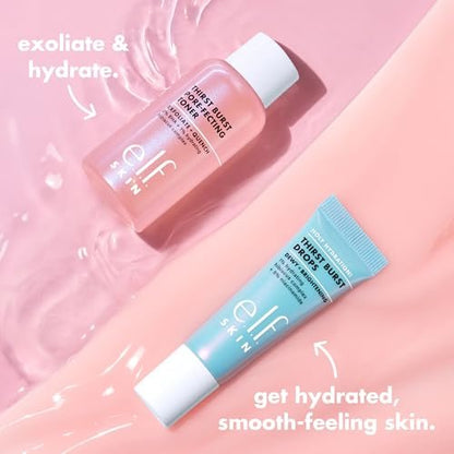 e.l.f. SKIN Thirst Burst Dew-O Travel-Sized Skincare Set – Exfoliating Toner & Hydrating Serum for a Dewy Glow