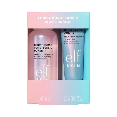 e.l.f. SKIN Thirst Burst Dew-O Travel-Sized Skincare Set – Exfoliating Toner & Hydrating Serum for a Dewy Glow - görsel 2