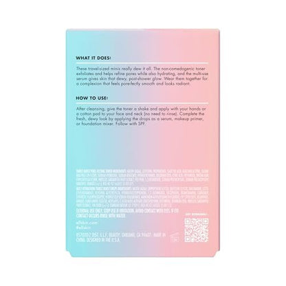 e.l.f. SKIN Thirst Burst Dew-O Travel-Sized Skincare Set – Exfoliating Toner & Hydrating Serum for a Dewy Glow