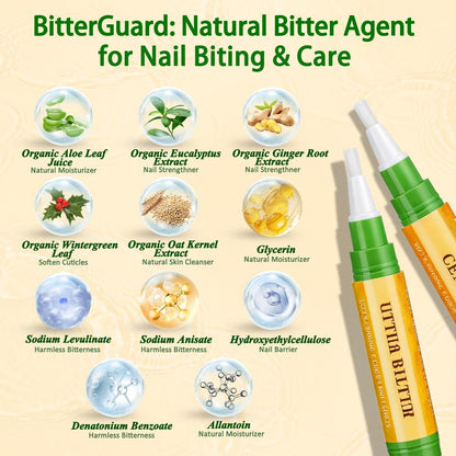 Econail 3-in-1 Nail Biting Prevention Kit for Kids & Adults - Extra Strength Bitter Polish + Gentle Bitter Polish + Cuticle Oil, Fast Drying Formula Stops Nail Biting & Thumb Sucking (0.3 Fl Oz, Pack of 1)