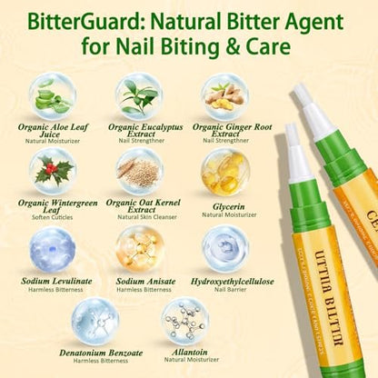 Econail 3-in-1 Nail Biting Prevention Kit for Kids & Adults - Extra Strength Bitter Polish + Gentle Bitter Polish + Cuticle Oil, Fast Drying Formula Stops Nail Biting & Thumb Sucking (0.3 Fl Oz, Pack of 1)