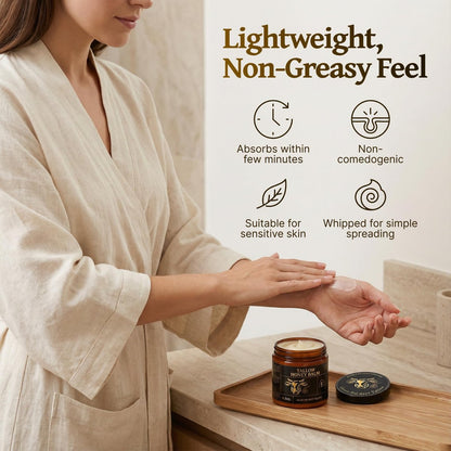 Grass-fed Whipped Beef Tallow Honey Balm for Face with Beeswax - Rich in Vitamins A, D, E, and K - Nourishing Face and Body Moisturizer, 4.2 oz (Scented)